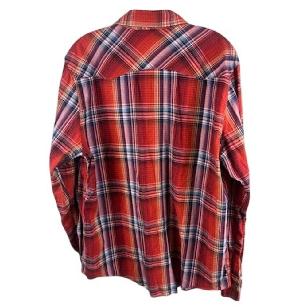 44mm Legendary Goods Mens Button Up Plaid Western Shirt Red Pearl Snap Size XL - Picture 2 of 5